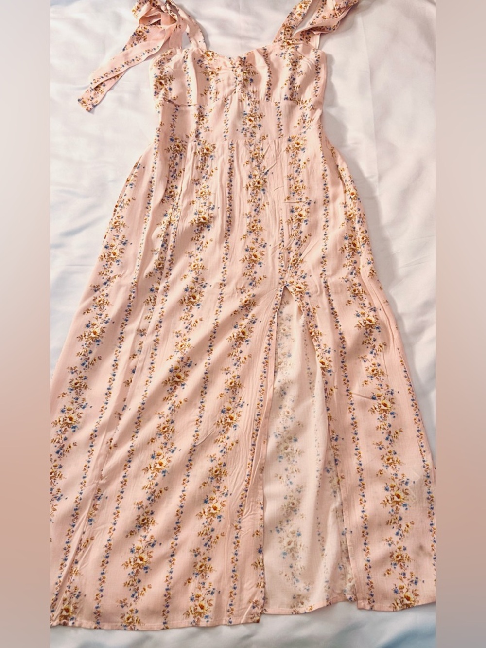 Forever 21 Pink Floral Maxi Dress Size Medium - Picture 6 of 12